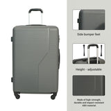 7-Piece Luggage Set ABS Lightweight & Durable Suitcase with Spinner Wheels TSA Lock (20/24/28) Dark Grey