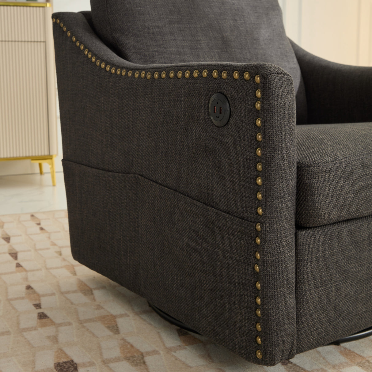 Cooper Ultimate Swivel Lounge Chair With USB Charging