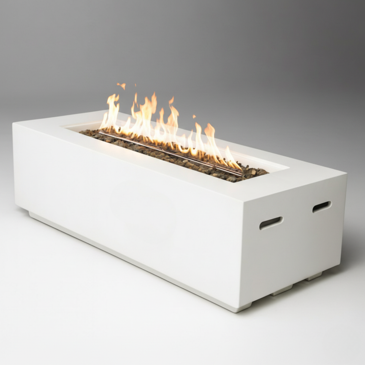 Outdoor Rectangle Propane Fire Pit Table 60 Inch, White