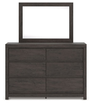 Fraluna - Dresser And Mirror - Charcoal