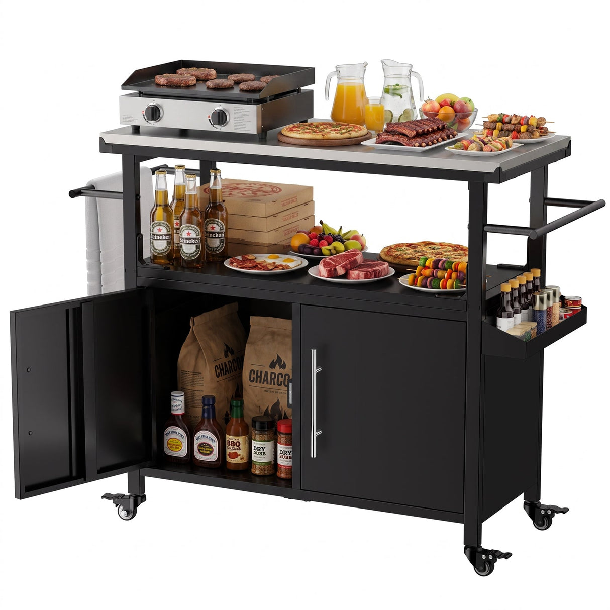 Outdoor Grill Cart with Patio Furniture