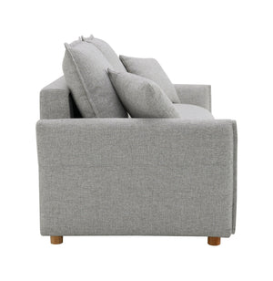 Oren - Chenille Sleeper Sectional Sofa With Storage 2 Toss Pillows - Gray