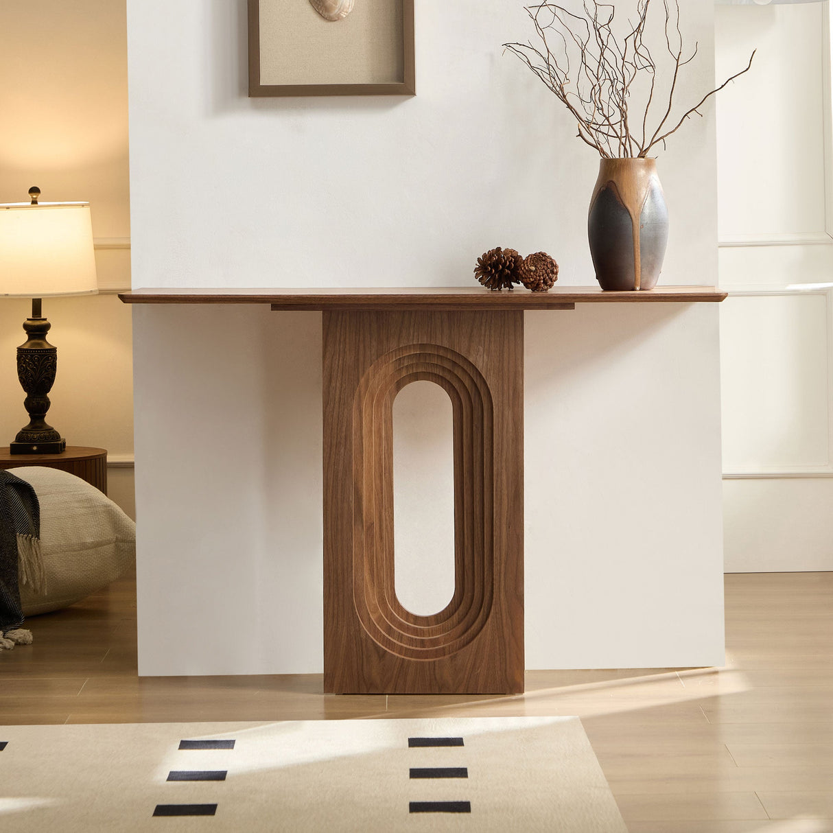 47.24 Inch Entryway Table with Unique Loopback Design