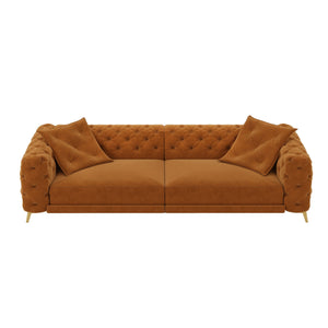 3 In 1 Convertible Sleeper, Deep Seat Pull Out Sofa Bed, Button Tufted