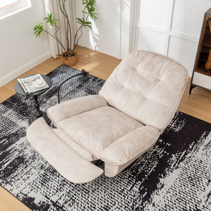 Modern Swivel Gliding Recliner Chair With Rocking Function And Phone Holder, Large Comfortable
