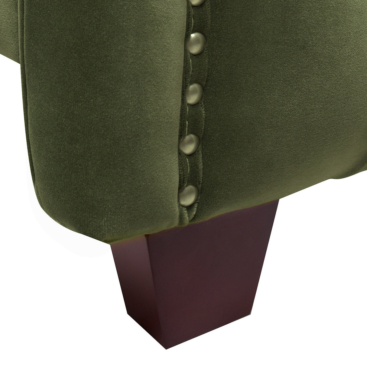 Marcella Upholstered Shelter Headboard Bed Set, King, Olive Green Performance Velvet