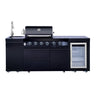 Outdoor Kitchen Island 85.2 Inch 4+1 Burner Propane Gas BBQ Grill 71500 BTU 304 Stainless Steel
