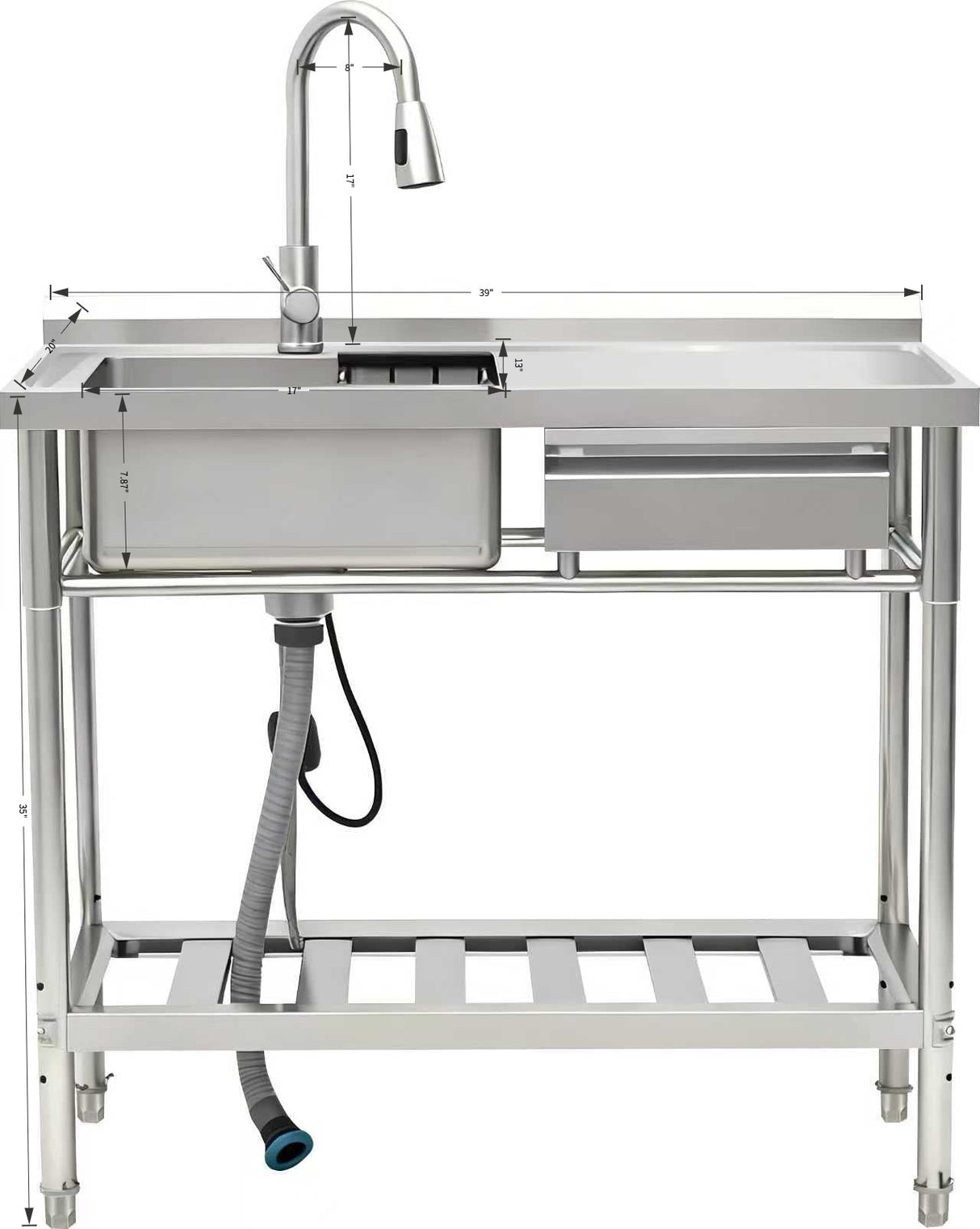 Stainless Steel Utility Sink, Freestanding Sink