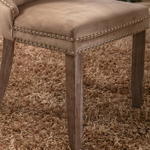 Nikki Collection Modern Tufted Velvet Upholstered Dining Chair - 2 Pieces, Khaki