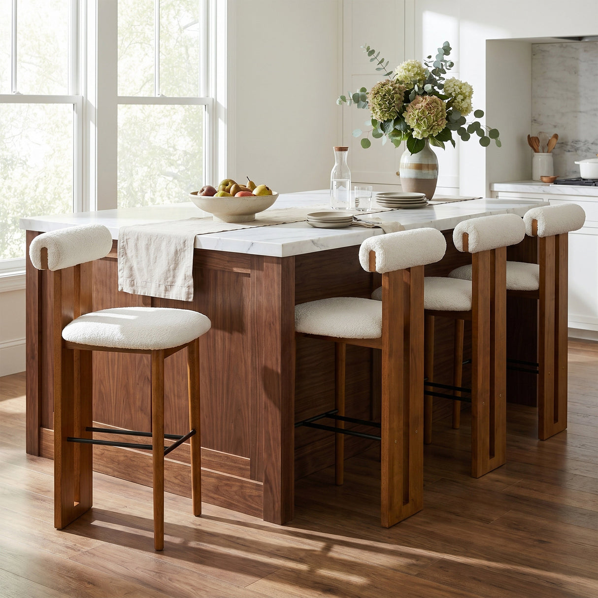 Renee Indoor Contemporary Rolled-Back Bar Stool