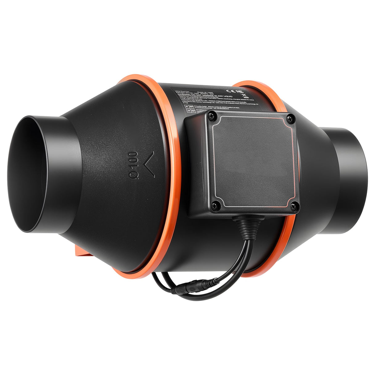Inline Duct Fan with 10-Speed PWM Controller and App Control