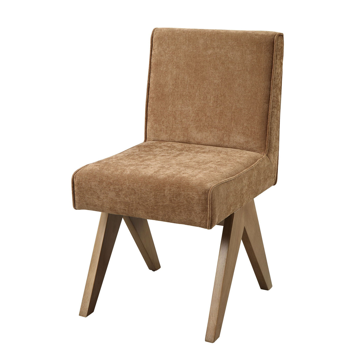 Zoey Side Chair Set of 2 with Padded Chenille Cushion - Chocolate