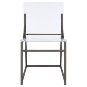 Adino Acrylic Dining Side Chair Black Nickel (Set of 2)