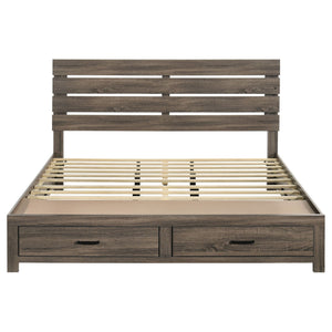 Brantford Wood Eastern King Storage Panel Bed Barrel Oak