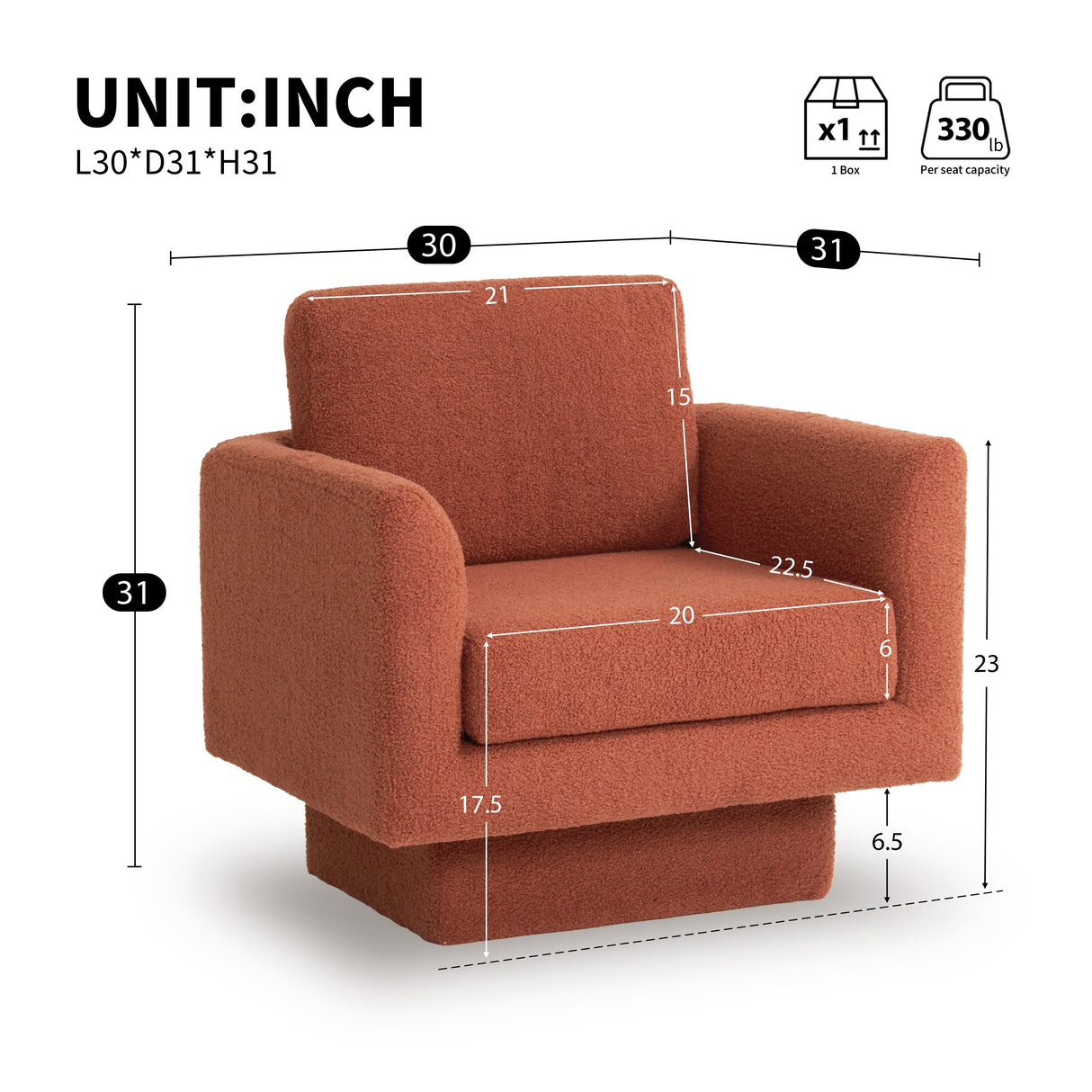 Hartswell Teddy Sherpa Modern Swivel Accent Chair