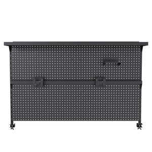 Clamp On Desk Pegboard With Single Monitor Stand