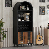 71'Farmhouse Arched Wine Bar Cabinet