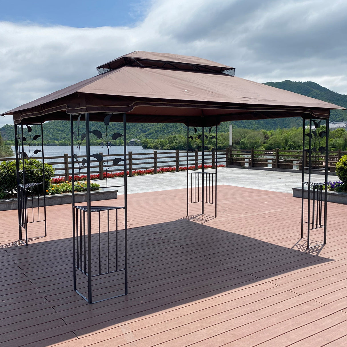 Gazebo tent with double roof & mosquito net