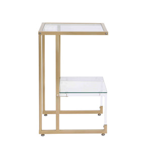 2 Tier Acrylic Glass End Table For Living Room