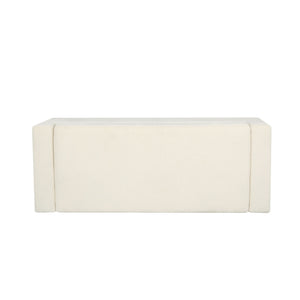 Textured Fabric Ottoman Bench With Hinged Lid