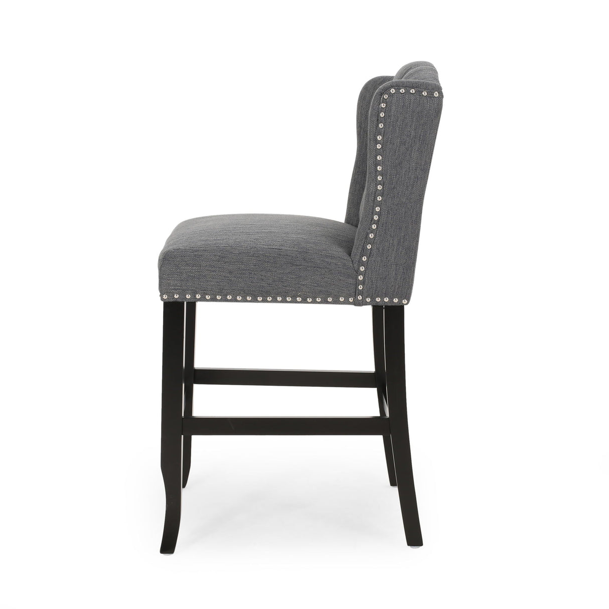 Vienna - Fabric Tufted Counter Stool With Nailhead Accents (Set of 2)