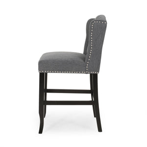 Vienna - Fabric Tufted Counter Stool With Nailhead Accents (Set of 2)