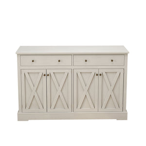 Vintage Sideboard with 2 Drawers and Four Doors for Living Room
