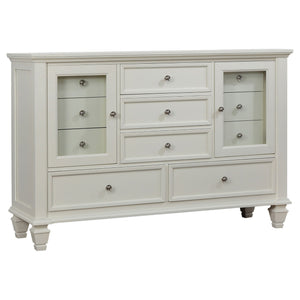 Cortina - 4 Piece Queen Bedroom Set With Ornate Panels And Storage - Cream White