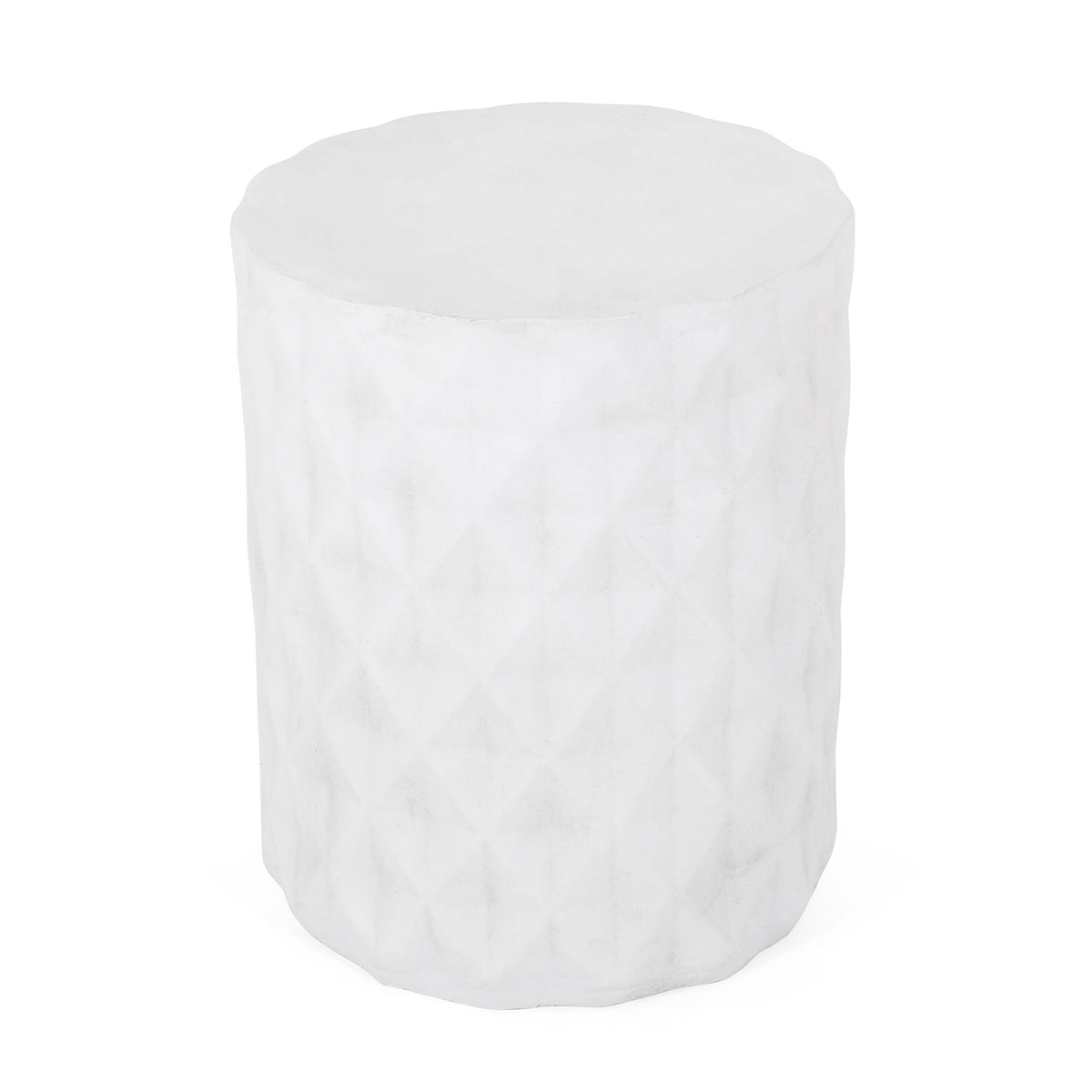 Outdoor Lightweight Concrete, Side Table - Antique White
