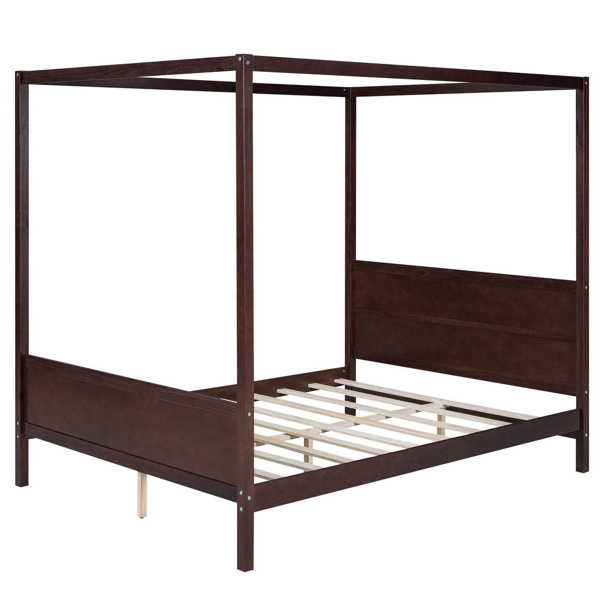 Canopy Platform Bed With Headboard and Footboard