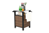 Single Door Outdoor Bar Cart with Stainless Steel Tabletop