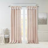 Twist tab lined window curtain panel blush 50x95"