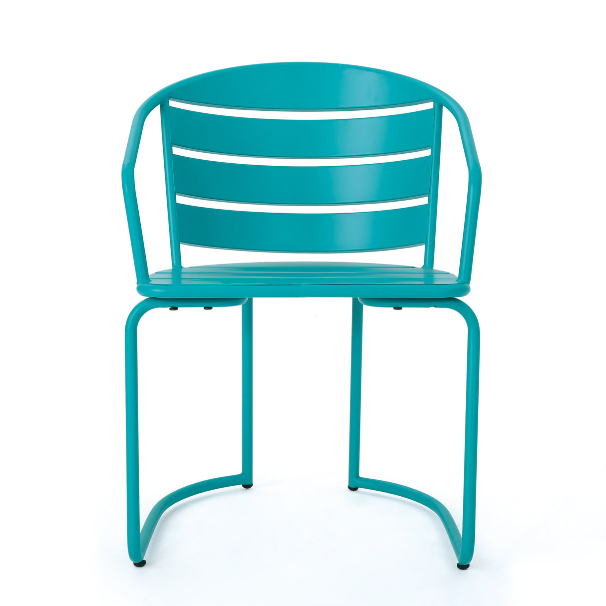 3-Piece Elegant Outdoor Bistro Set with 2 Chairs and Oval Table, Teal