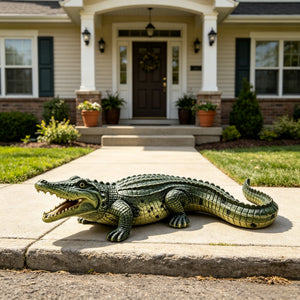 23" Simulated Crocodile Garden Statue