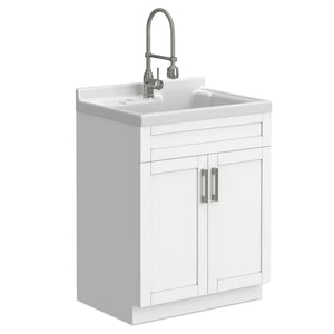 Hennessy - Deluxe Laundry Utility Sink And Cabinet