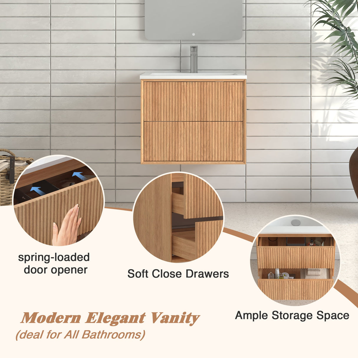 24" Floating Bathroom Vanity Set