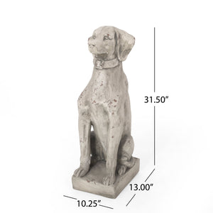 MGO Outdoor Dog Statue, Antique White
