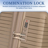 20'/24'/28' 3-Piece PP Spinner Wheel Luggage Set with Combination Lock (Champagne)