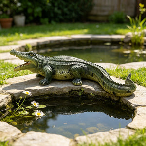 23" Simulated Crocodile Garden Statue