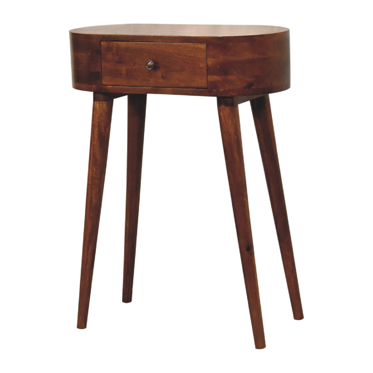 Solid Wood Mini Albion Chestnut Console, 1-Drawer, Nordic Legs
