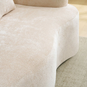 Modular L-Shape Sectional Sofa With Curved Chaise