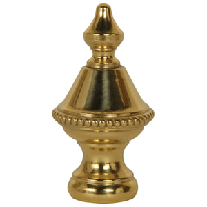 Beaded Knob Spire Lamp Finial Polished Brass 1.5"h