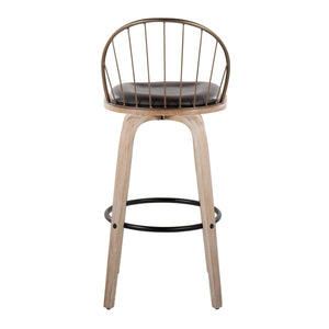 Riley - Industrial / Urban Fixed Height Barstool With Swivel With Removable Cushion (Set of 2)
