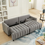 83'' Futon Sofa Bed with Polyester Fabric and Adjustable Backrest