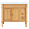 Modern Bathroom Vanity With Ceramic Sink, Soft Close Doors, Adjustable Shelves