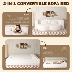 Modern Floor Sofa With 2 Pillows, Twin Size For Living Room