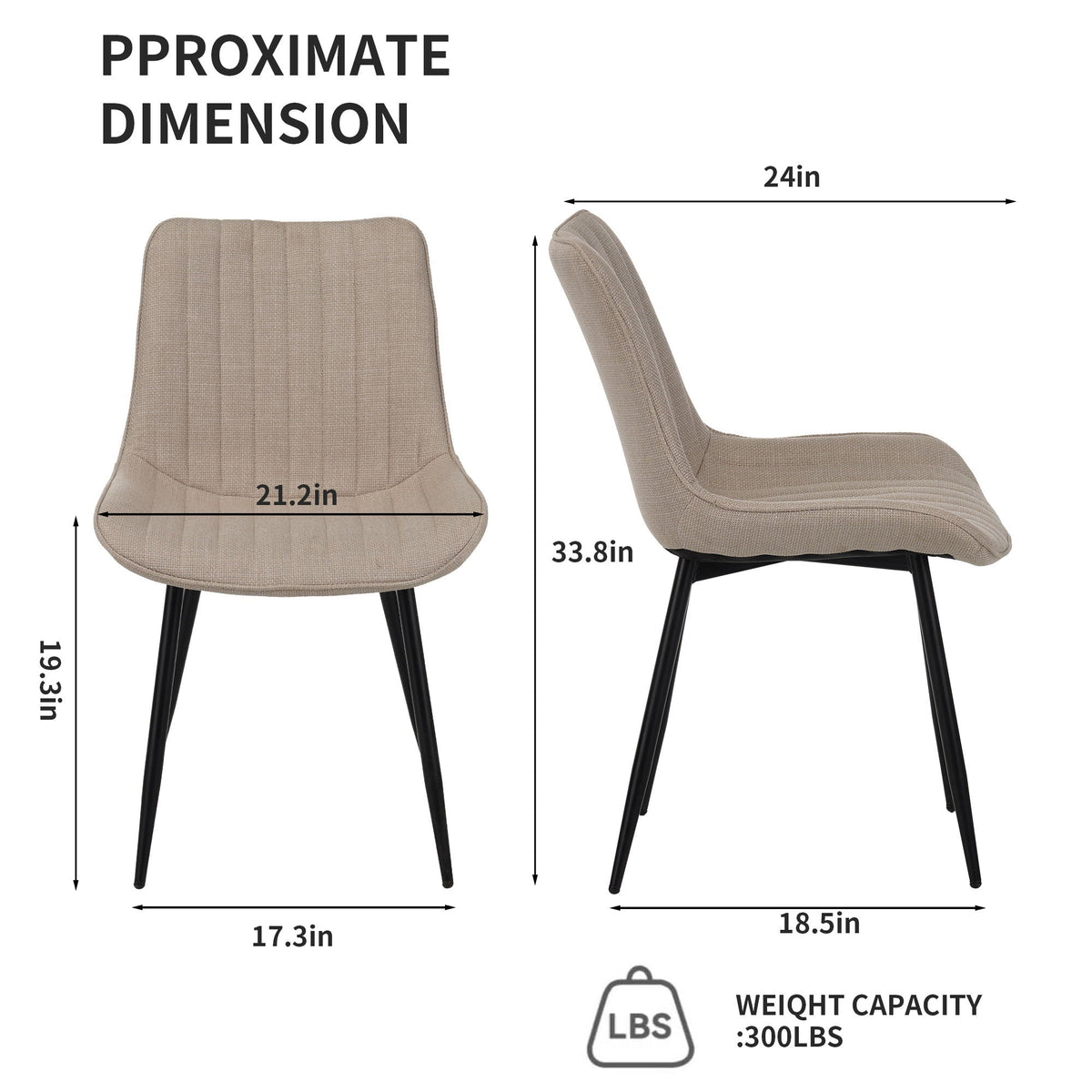 Dining Chair Set With Padded Backrests (Set of 4) - Beige
