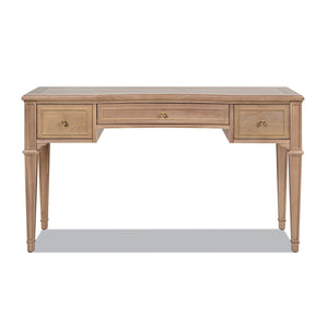 Dauphin 55" 3-Drawer Wood Executive Desk Natural Brown