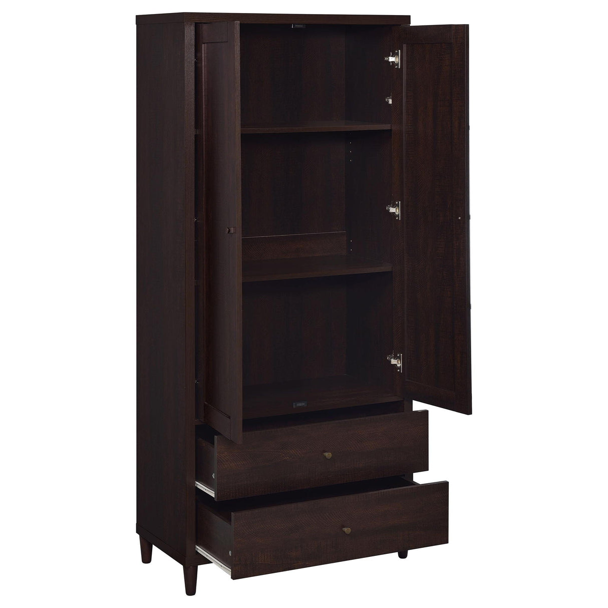 Nestor - 2 Drawer Tall Accent Cabinet With 2 Doors - Rustic