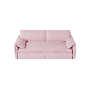 Pull Out 3 In 1 Convertible Sleeper Sofa With Side Storage, Multi Functional